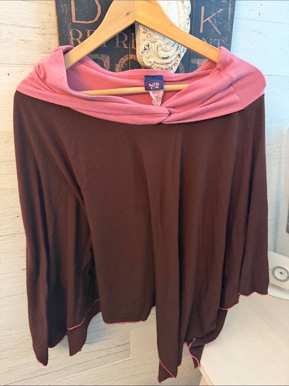 Wild Cat Y2K Asymmetrical Brown Skirt with Pink Waistband